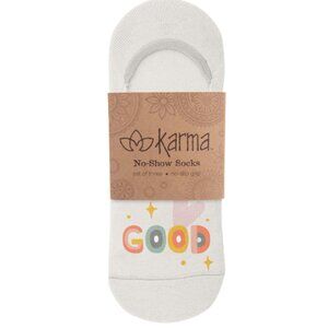 Karma Good Vibes No-Show Socks Pack of Three NEW